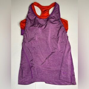 Nike Womens Small 2-in-1 Purple Tank Top Sleeveless Dri-fit Sports Bra Large